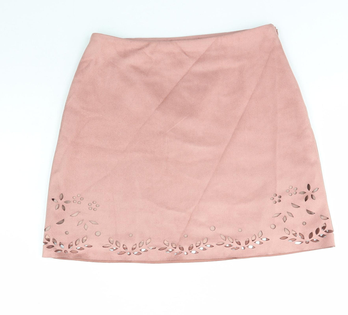 Primark Womens Pink Geometric Polyester Mini Skirt Size 10 Zip