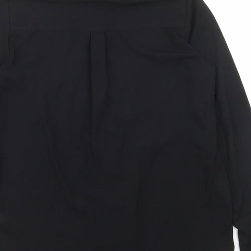 Glasson Womens Black Polyester Basic Button-Up Size 8 Collared