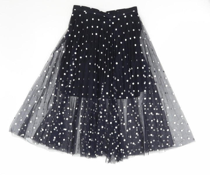 Topshop Womens Blue Polka Dot Polyester Tutu Skirt Size 4 Hook & Eye