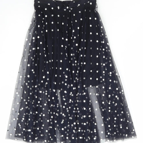 Topshop Womens Blue Polka Dot Polyester Tutu Skirt Size 4 Hook & Eye