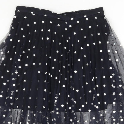 Topshop Womens Blue Polka Dot Polyester Tutu Skirt Size 4 Hook & Eye