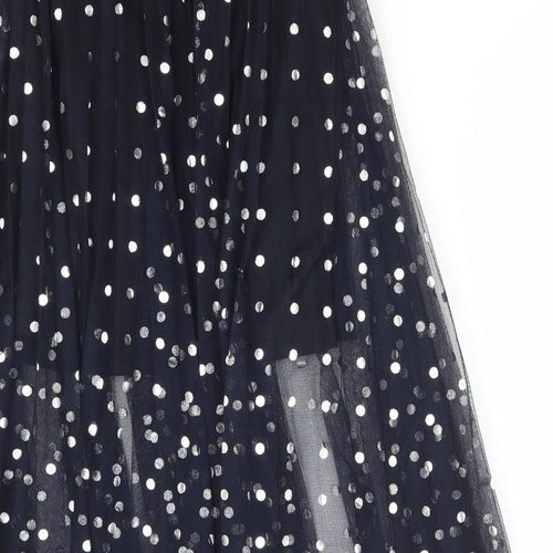 Topshop Womens Blue Polka Dot Polyester Tutu Skirt Size 4 Hook & Eye