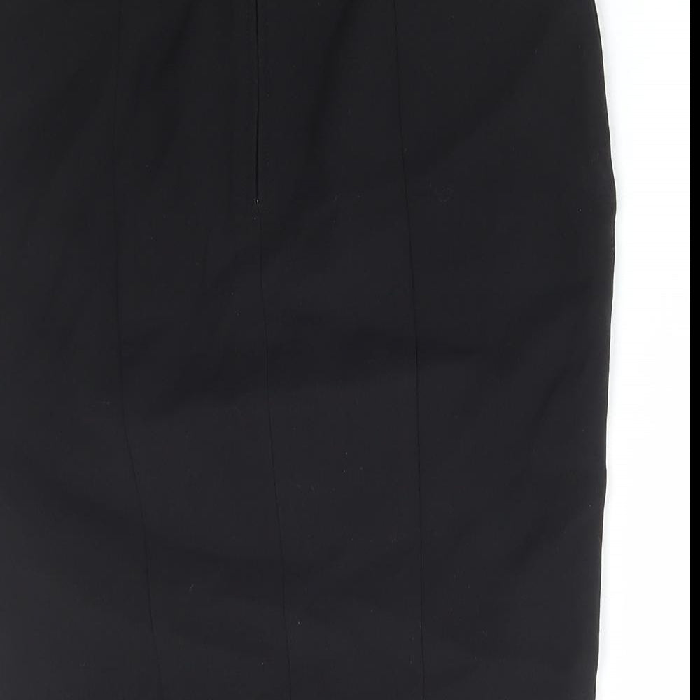 H&M Womens Black Polyester Straight & Pencil Skirt Size 4 Zip