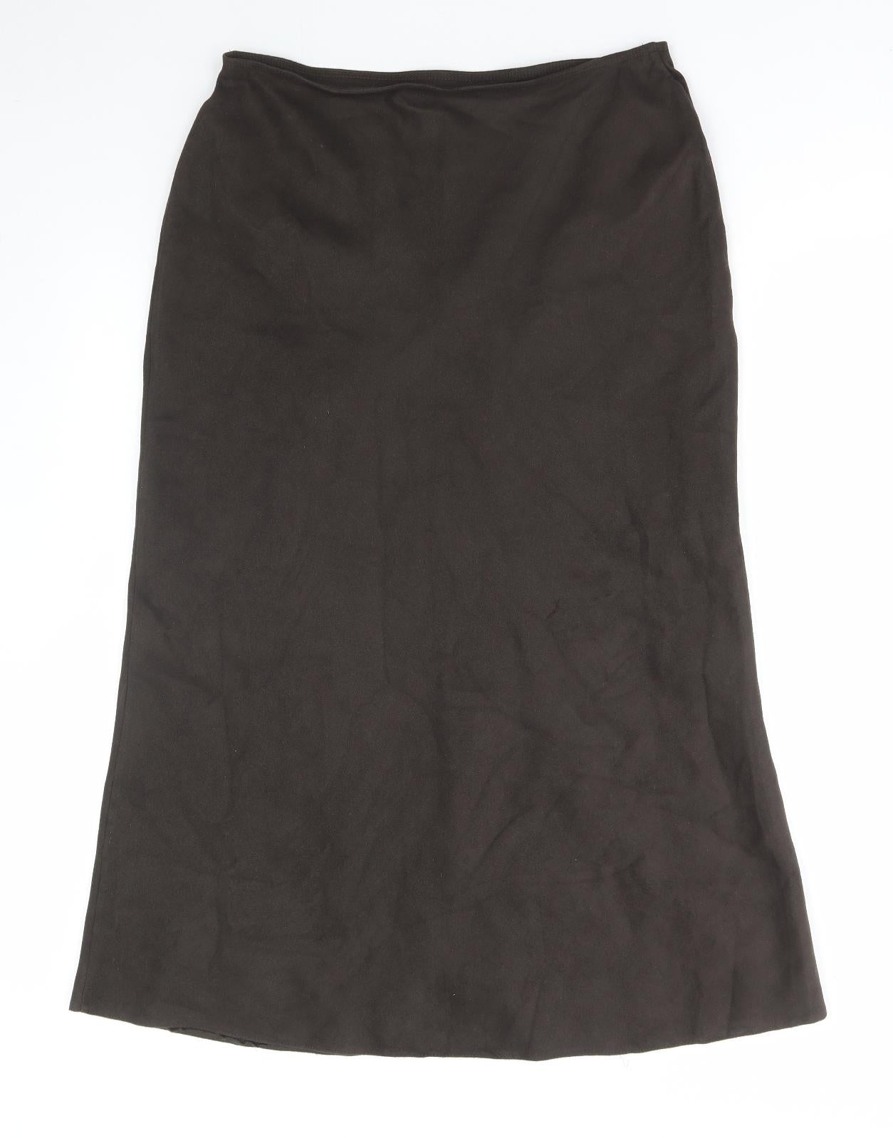 Marks and Spencer Womens Green Polyester A-Line Skirt Size 14