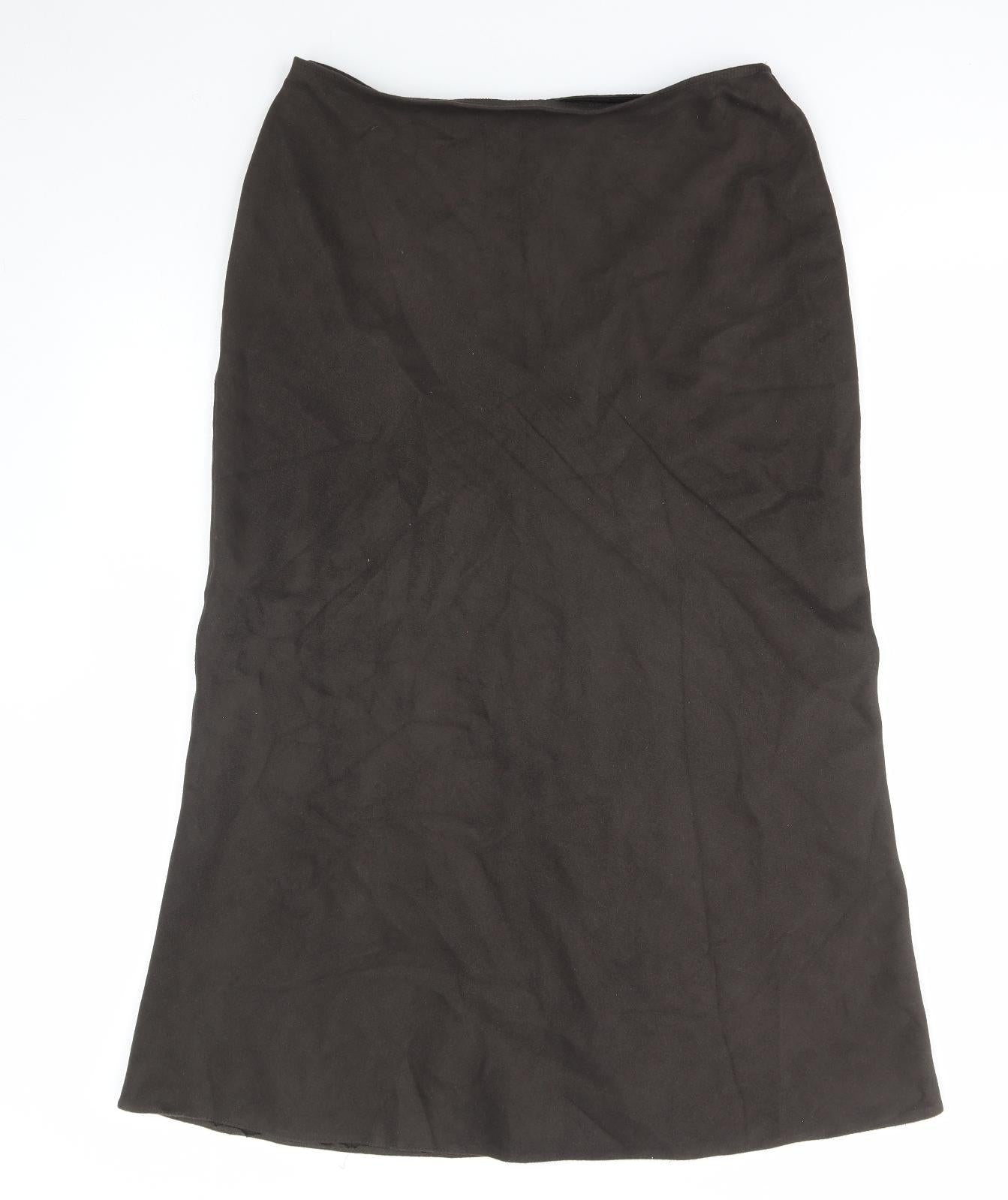 Marks and Spencer Womens Green Polyester A-Line Skirt Size 14