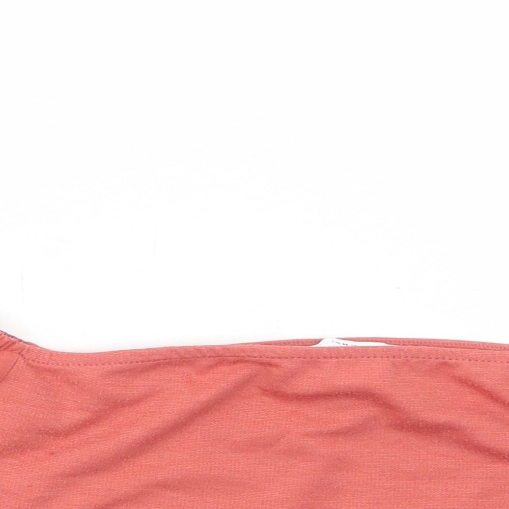 Zara Womens Orange Cotton Cropped T-Shirt Size M Square Neck