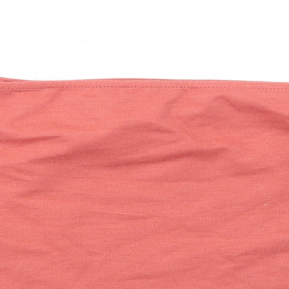 Zara Womens Orange Cotton Cropped T-Shirt Size M Square Neck