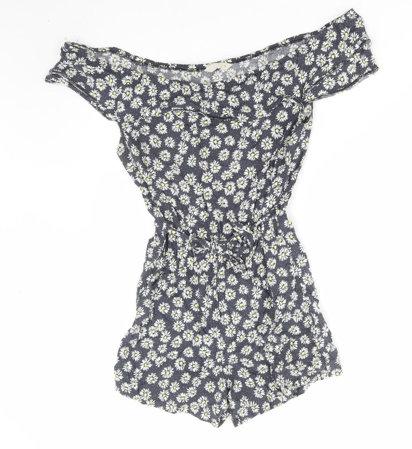 John Lewis Womens Multicoloured Floral Viscose Playsuit One-Piece Size 12 Pullover