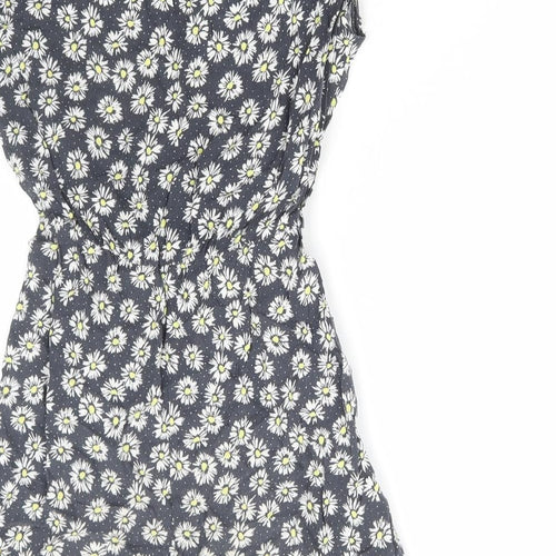 John Lewis Womens Multicoloured Floral Viscose Playsuit One-Piece Size 12 Pullover