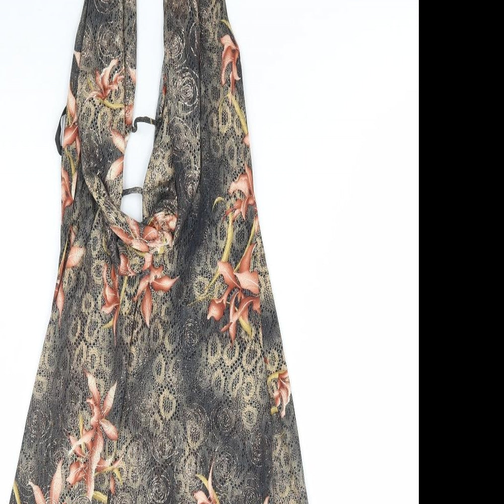 Preworn Womens Multicoloured Floral Polyester Bodycon Size M Halter Pullover