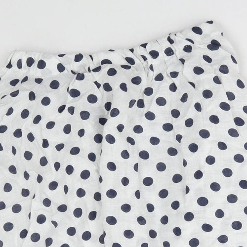 Preworn Womens White Polka Dot Polyester Flare Skirt Size 30 in