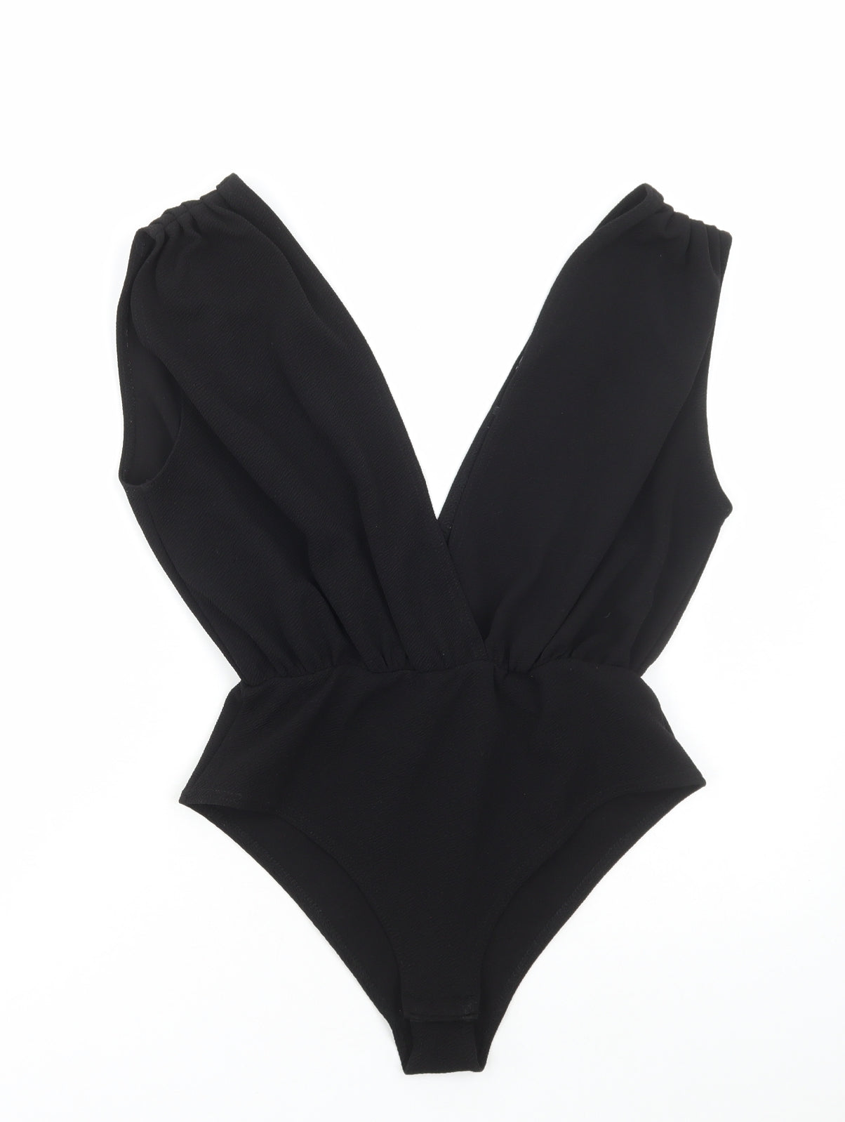 Boohoo Womens Black Polyester Bodysuit One-Piece Size 12 Snap