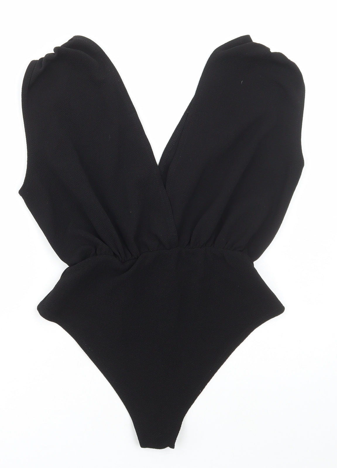 Boohoo Womens Black Polyester Bodysuit One-Piece Size 12 Snap