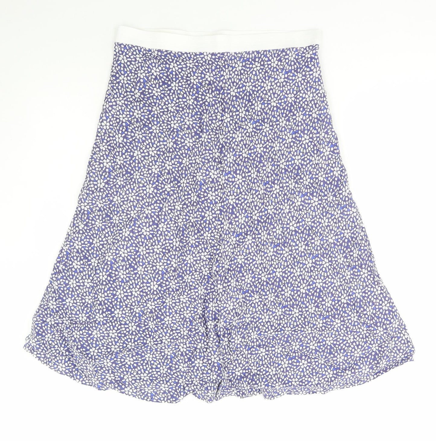 Preworn Womens Blue Geometric Polyester Flare Skirt Size 32 in