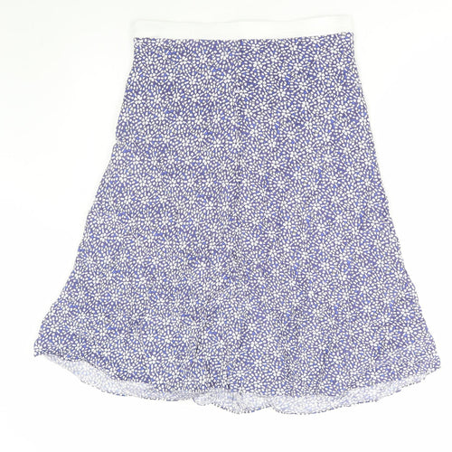 Preworn Womens Blue Geometric Polyester Flare Skirt Size 32 in
