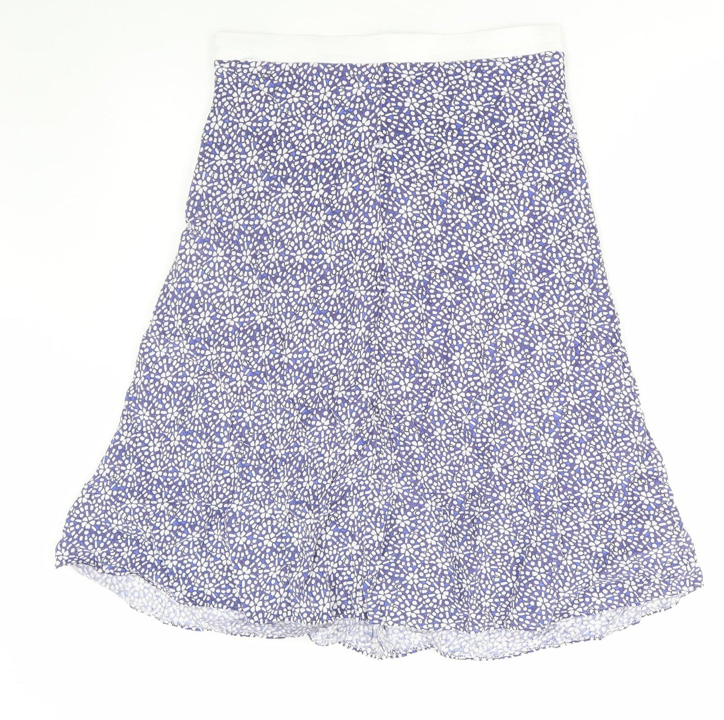 Preworn Womens Blue Geometric Polyester Flare Skirt Size 32 in