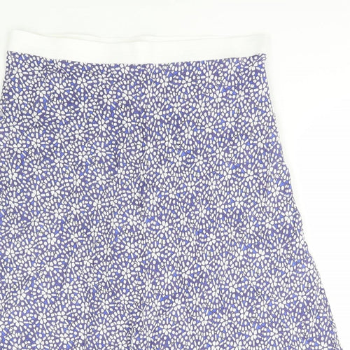 Preworn Womens Blue Geometric Polyester Flare Skirt Size 32 in