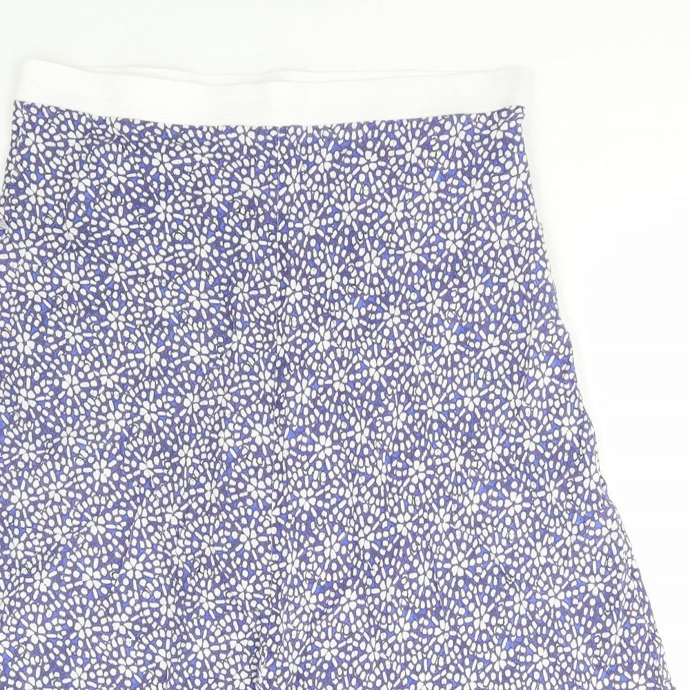 Preworn Womens Blue Geometric Polyester Flare Skirt Size 32 in