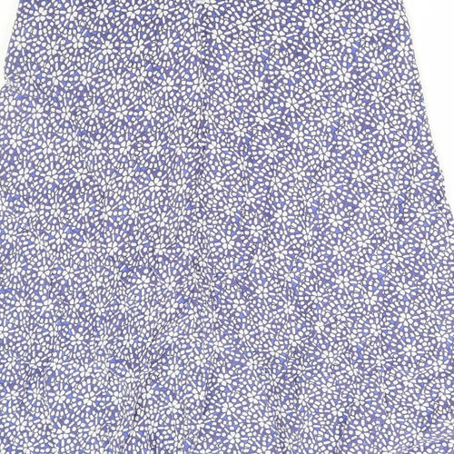 Preworn Womens Blue Geometric Polyester Flare Skirt Size 32 in