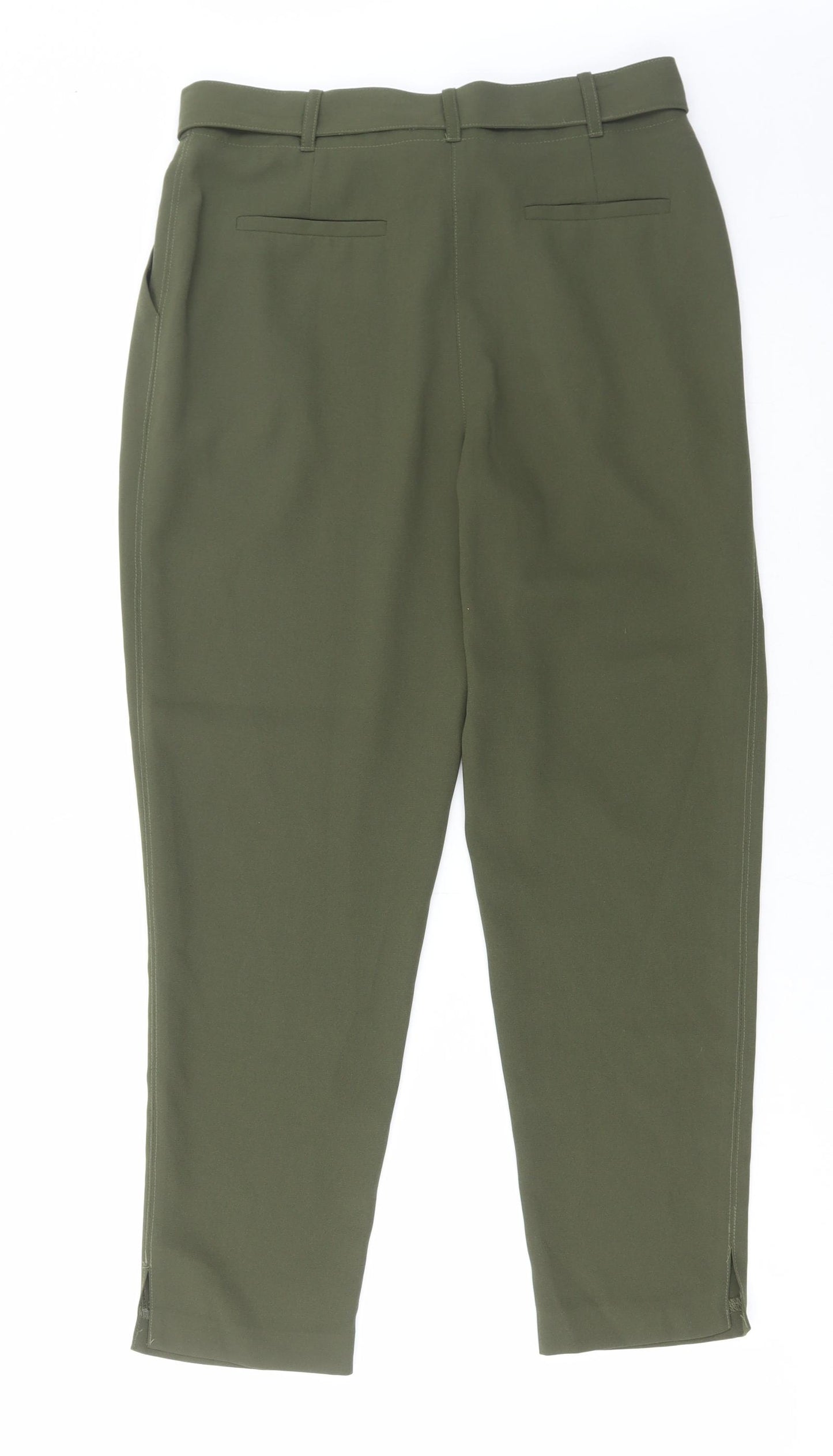George Womens Green Polyester Trousers Size 8 L25 in Regular Hook & Eye
