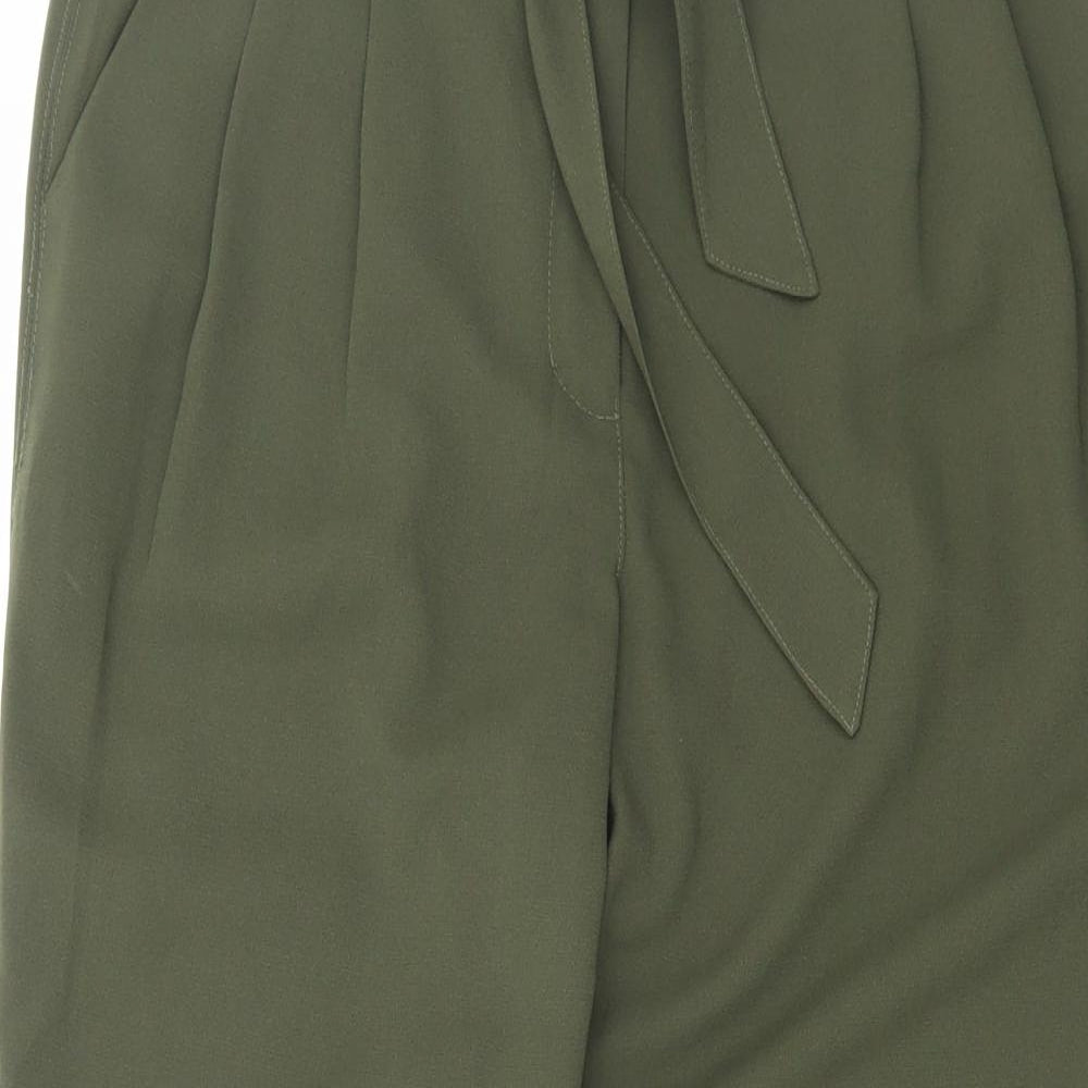George Womens Green Polyester Trousers Size 8 L25 in Regular Hook & Eye