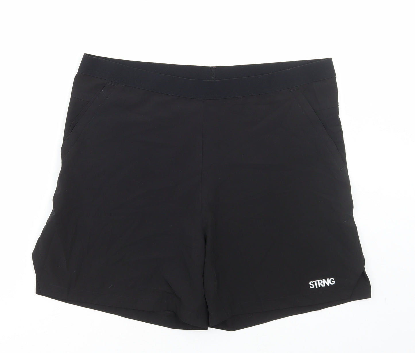 Preworn Womens Black Polyester Sweat Shorts Size 36 in L6 in Regular Pull On