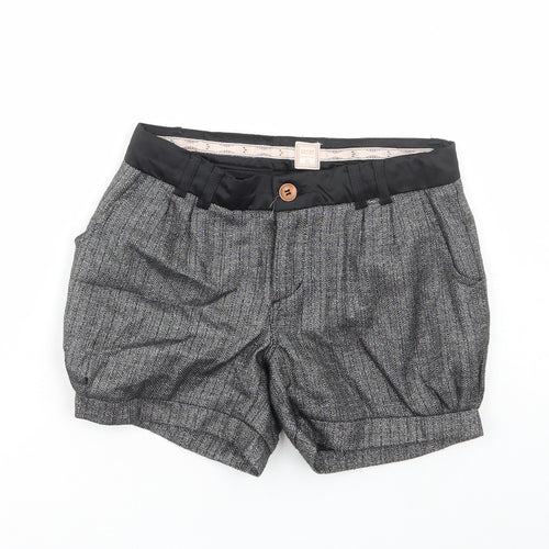 name it Girls Grey Polyester Hot Pants Shorts Size 11 Years Regular Buckle