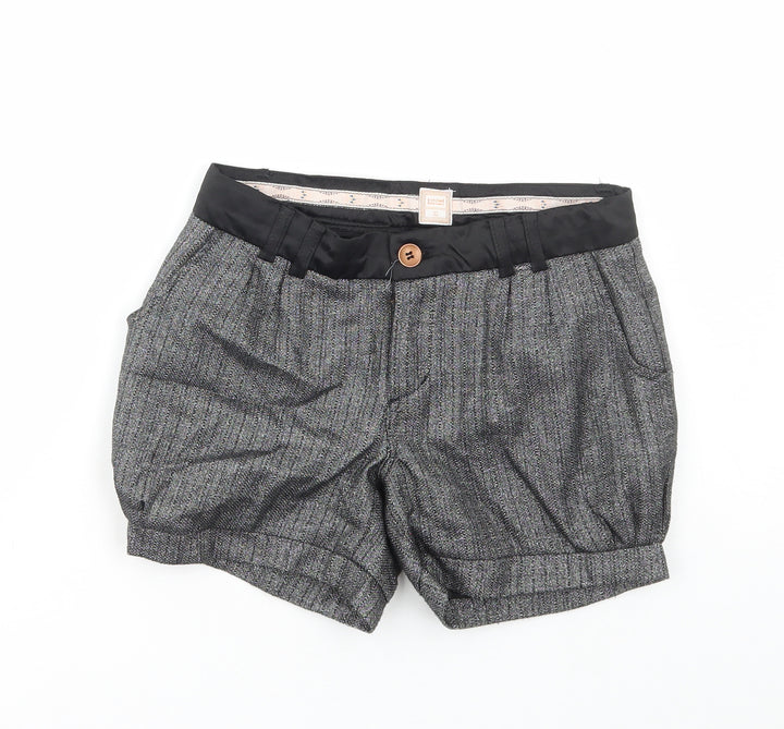 name it Girls Grey Polyester Hot Pants Shorts Size 11 Years Regular Buckle