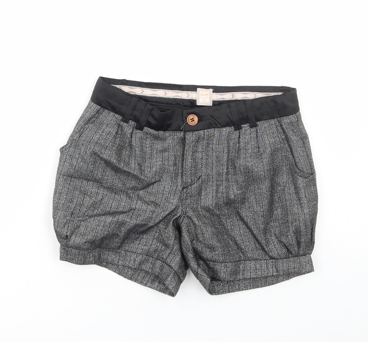 name it Girls Grey Polyester Hot Pants Shorts Size 11 Years Regular Buckle