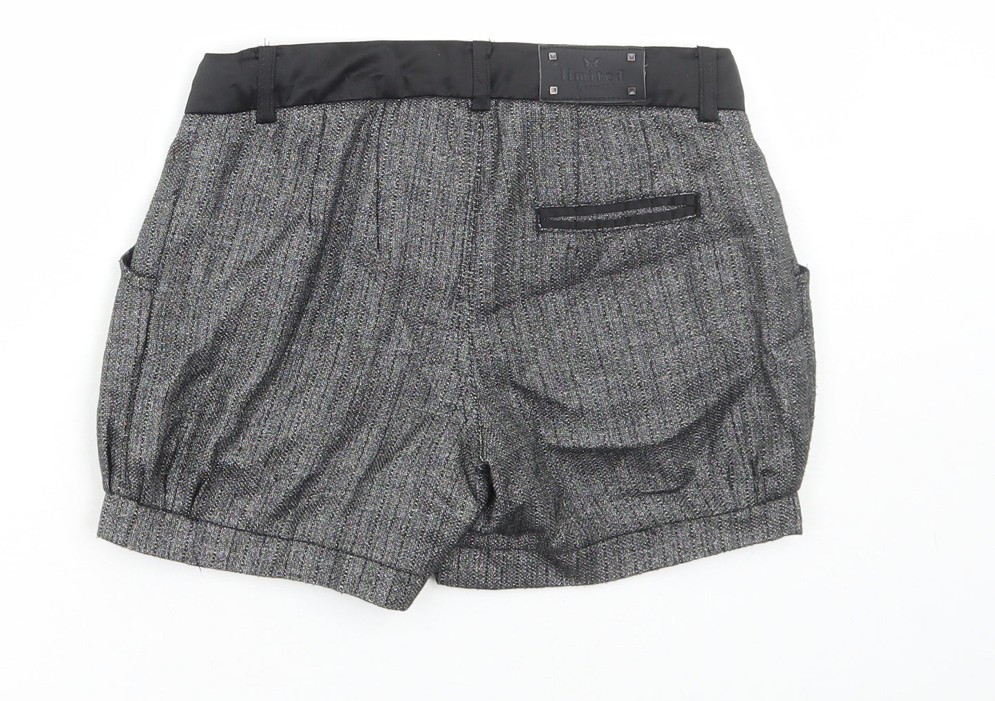 name it Girls Grey Polyester Hot Pants Shorts Size 11 Years Regular Buckle