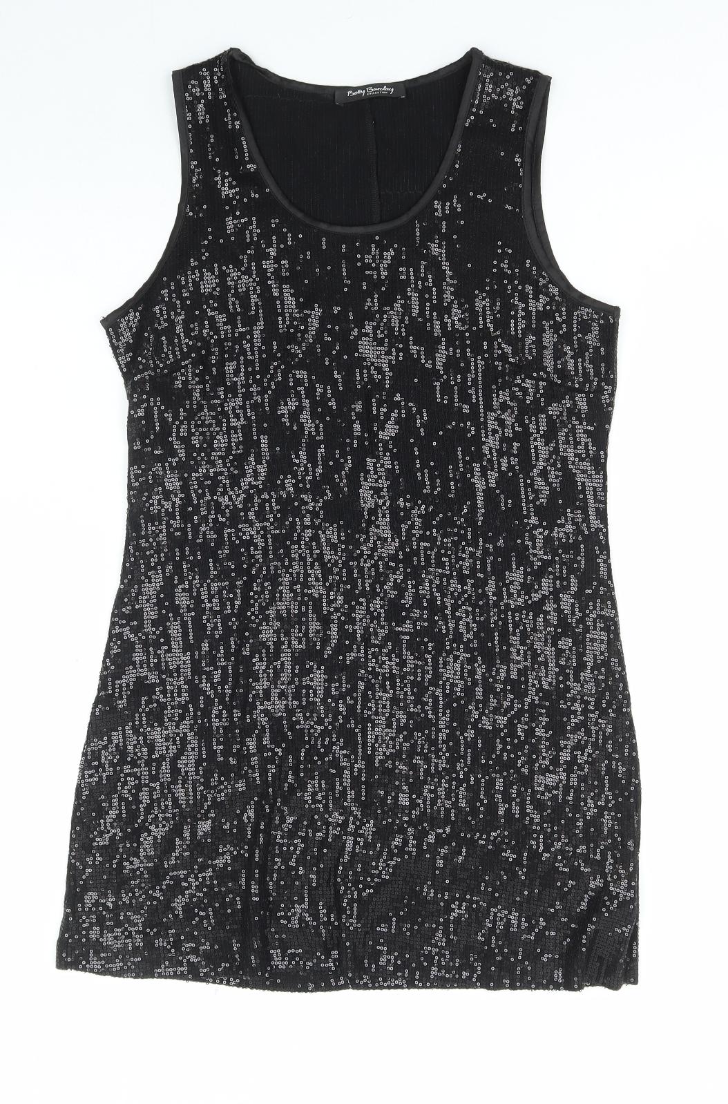 Betty Barclay Womens Black Viscose Tank Dress Size 14 Round Neck Pullover