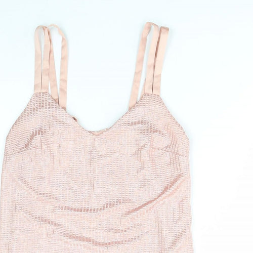 NEXT Womens Pink Geometric Polyester Camisole Tank Size 6 V-Neck