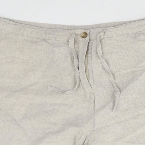Dororthy Perkins Womens Beige Cotton Chino Shorts Size 12 L4 in Regular Zip