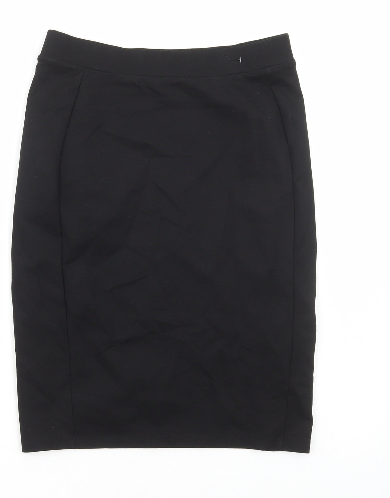 Marks and Spencer Girls Black Viscose Straight & Pencil Skirt Size 12-13 Years Regular Pull On