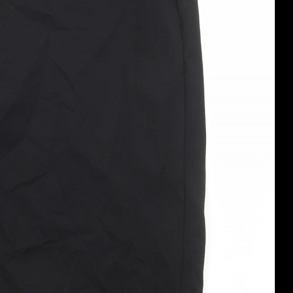Marks and Spencer Girls Black Viscose Straight & Pencil Skirt Size 12-13 Years Regular Pull On