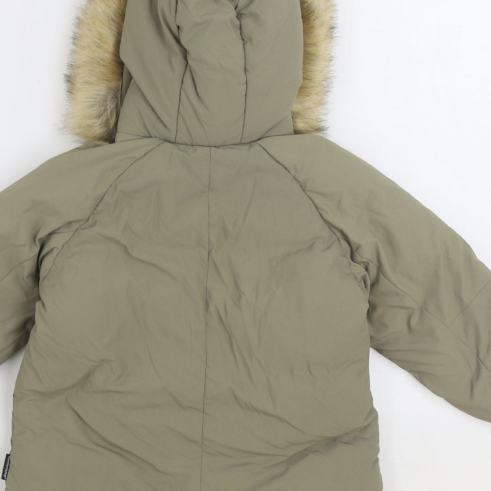 Zara Boys Green Parka Coat Size 3-4 Years Zip