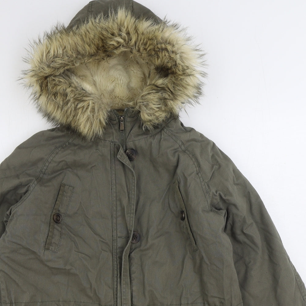 Atmosphere Womens Green Parka Coat Size 16 Zip