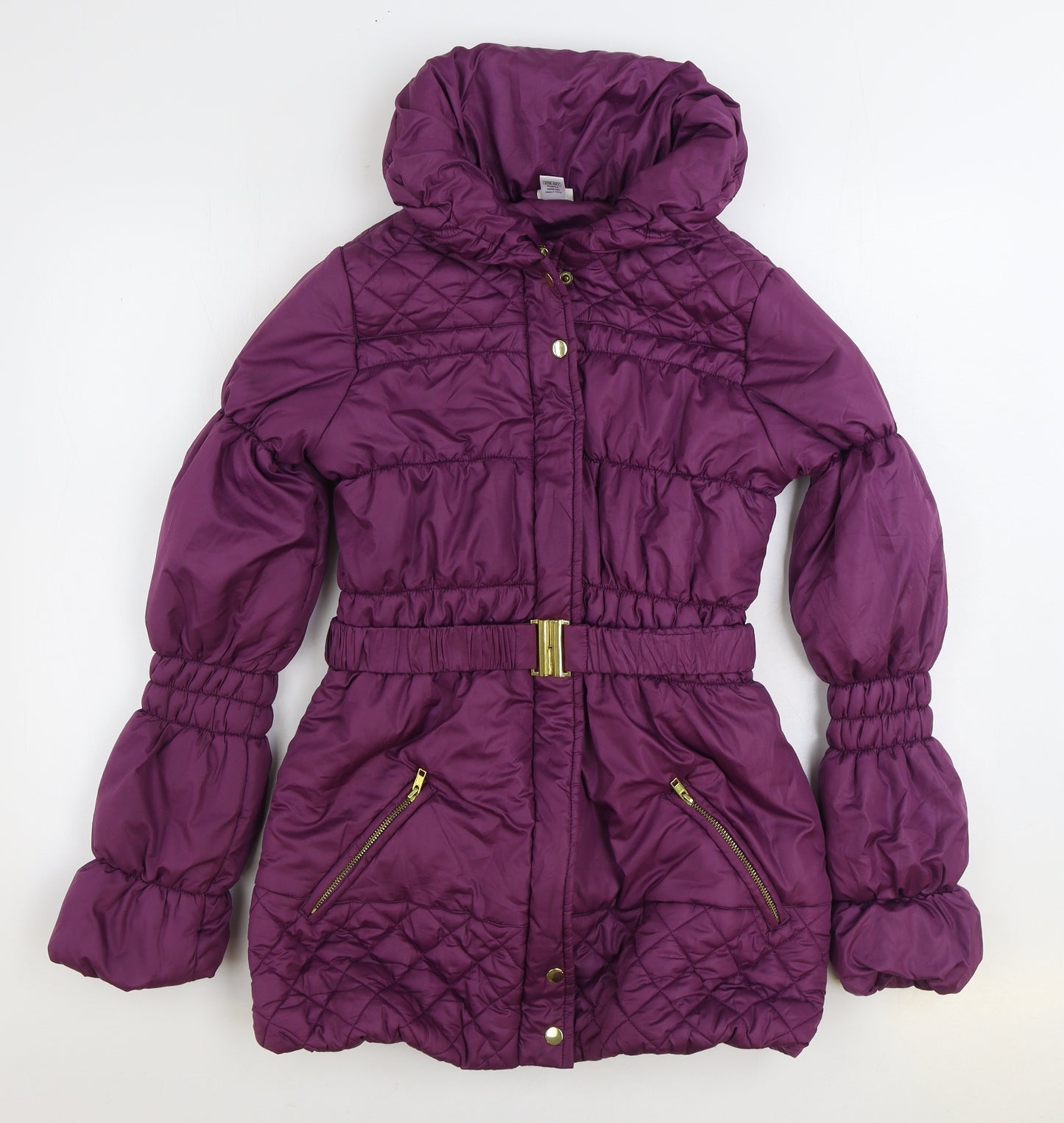 M&Co. Girls Purple Puffer Jacket Jacket Size 13 Years Zip