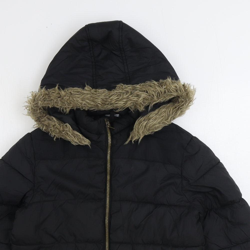 Candy Couture Womens Green Parka Coat Size 14 Zip