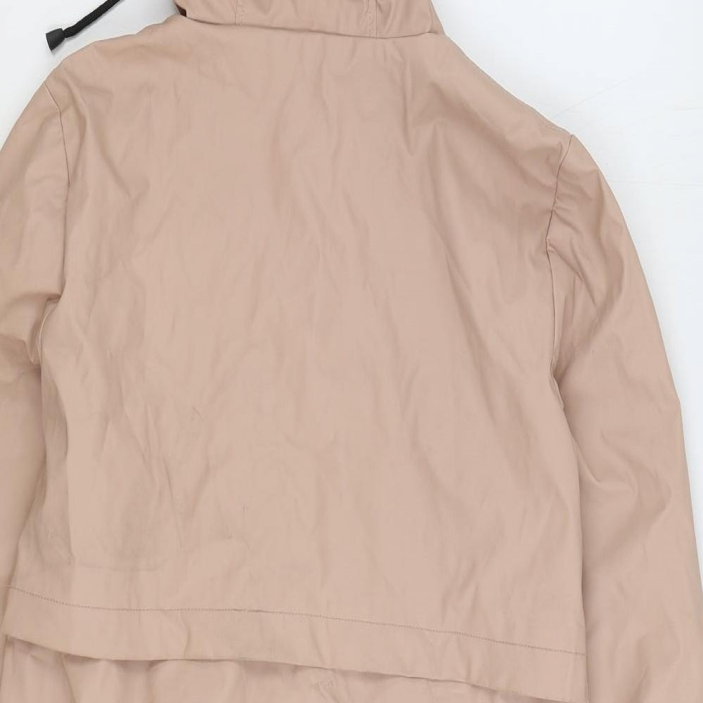 Zara Womens Pink Rain Coat Coat Size XS Zip