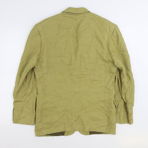 Reiss Mens Green Linen Jacket Suit Jacket Size 38