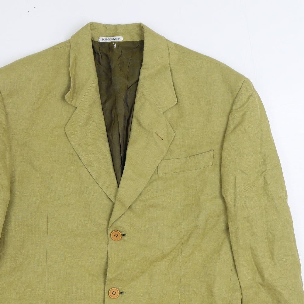 Reiss Mens Green Linen Jacket Suit Jacket Size 38