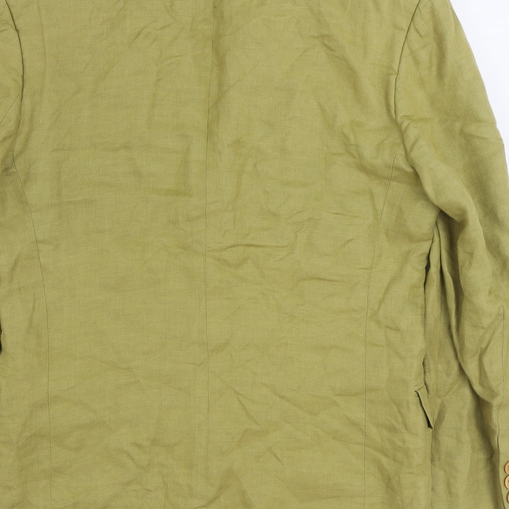 Reiss Mens Green Linen Jacket Suit Jacket Size 38