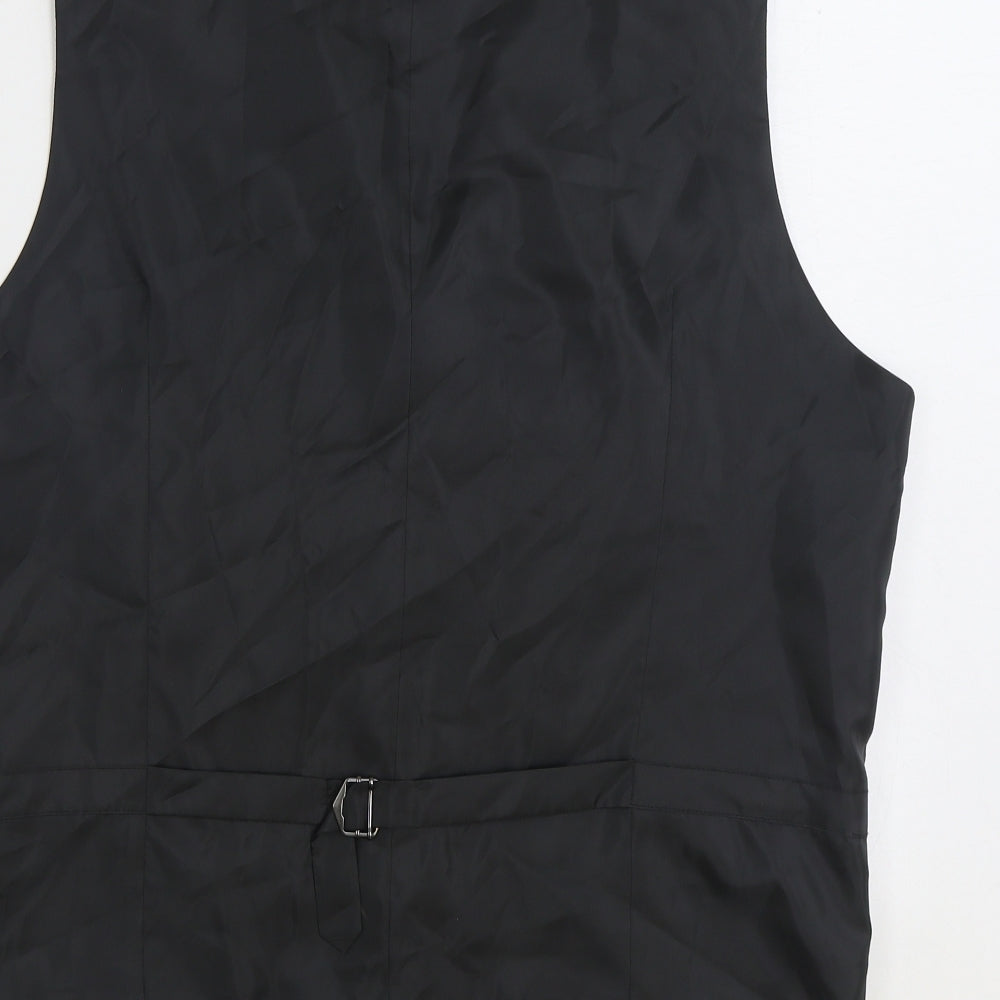 Marks and Spencer Mens Black Polyester Jacket Suit Waistcoat Size 42