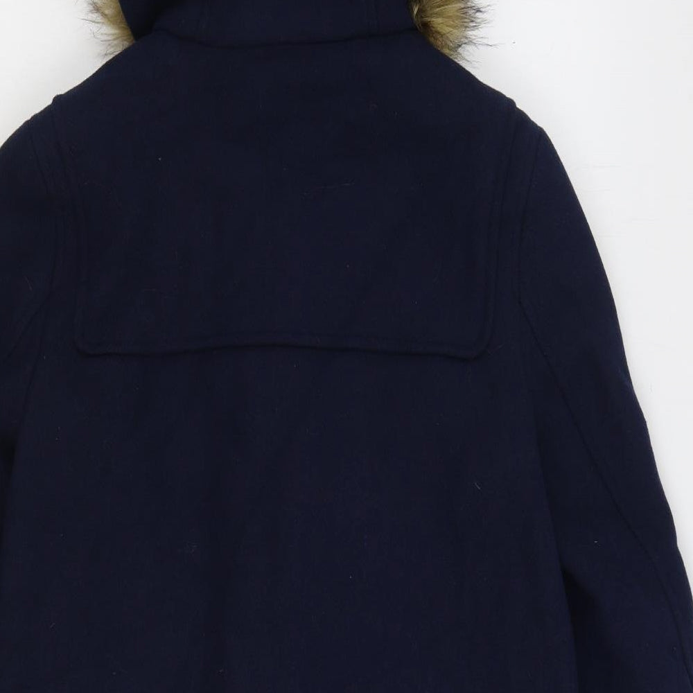 Marks and Spencer Womens Blue Parka Coat Size 10 Zip
