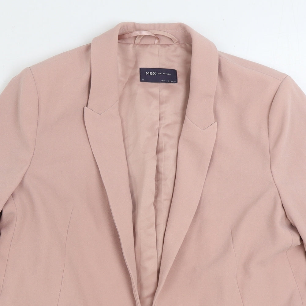 Marks and Spencer Womens Pink Jacket Blazer Size 12
