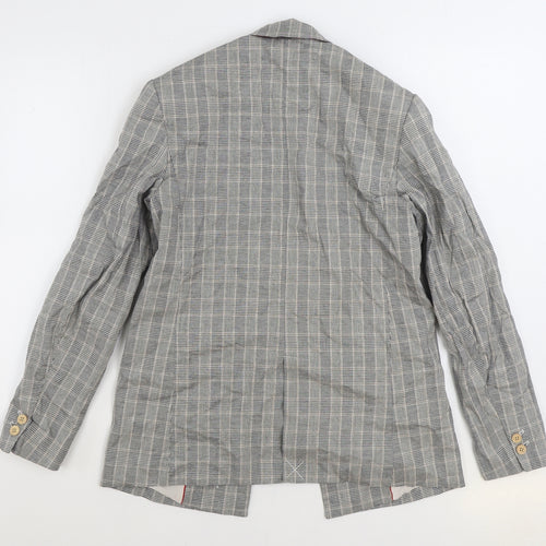 Mango Womens Grey Plaid Jacket Blazer Size S
