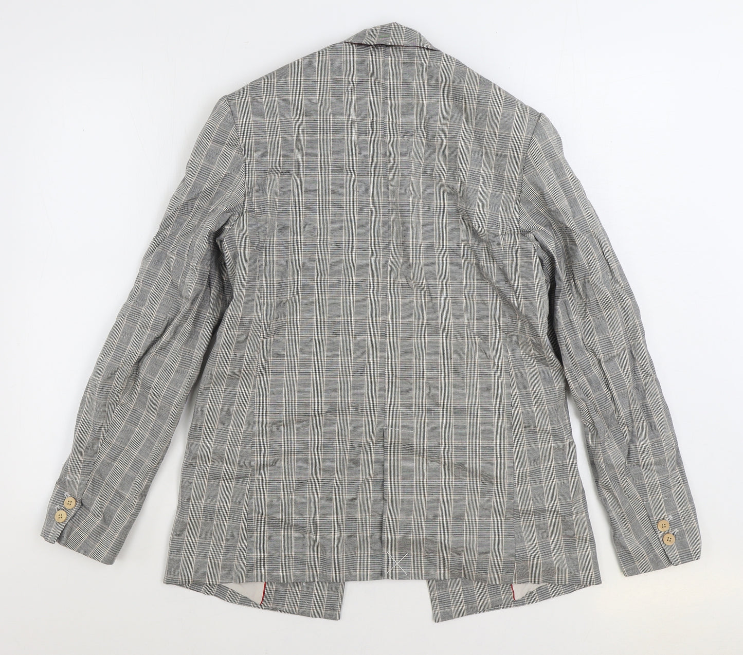 Mango Womens Grey Plaid Jacket Blazer Size S