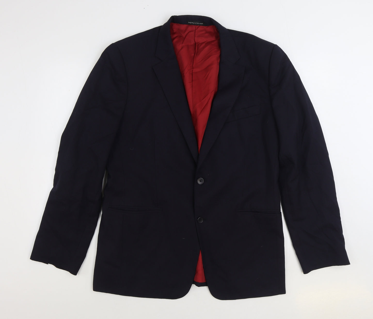 Hong Kong Custom Made Mens Blue Polyester Jacket Suit Jacket Size 40
