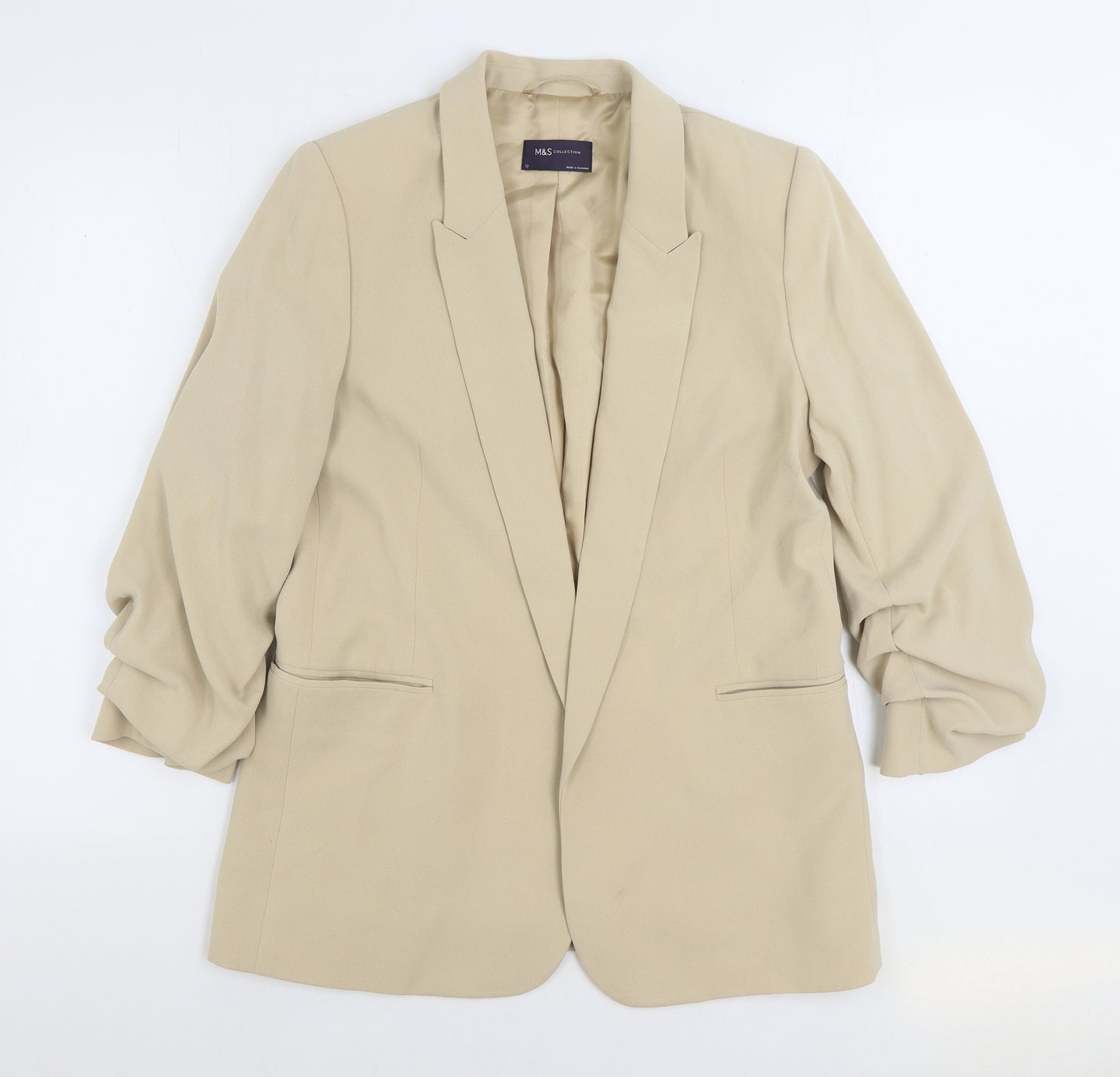 Marks and Spencer Womens Beige Jacket Blazer Size 12